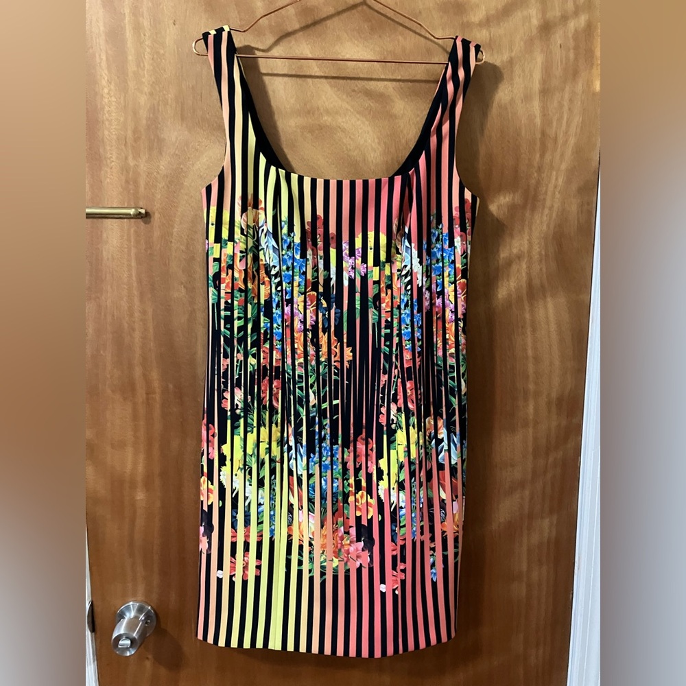 RARE Mary Katrantzou Mini Dress Digital Engineer Floral Print Sz 46 / 10 /Medium